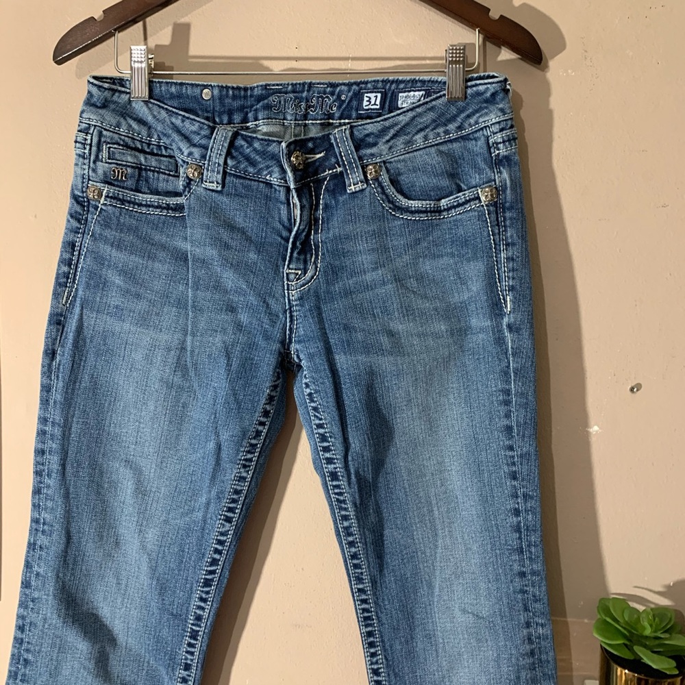 SOLD Miss Me Jp4369st-2 Straight Jeans fleur-de-l - Picture 2 of 6
